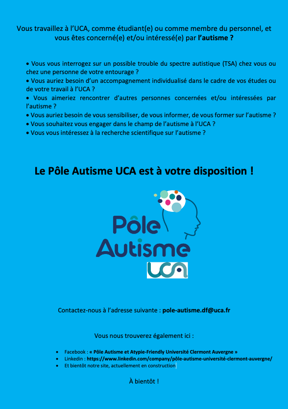 Flyer P?le Autisme UCA rentr��e 2023